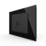 Cumpara ieftin Priza internet Livolo neagra cu rama din sticla, standard italian