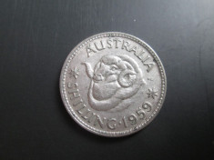 Australia _ 1 shilling 1959 _ moneda din argint foto