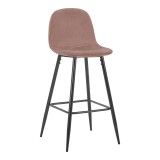 Cumpara ieftin Scaun bar inaltime medie Bella catifea mar rotten si picior metalic negru 41x47x93 cm