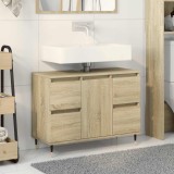VidaXL Dulap pentru baie, stejar sonoma, 80x33x60 cm, lemn compozit