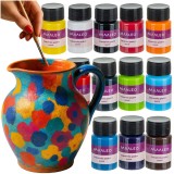 Set vopsele pentru sticla si ceramica, 12 culori x 20 ml, Maaleo