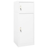 vidaXL Dulap Șa Alb Oțel 53x53x140cm cu 2 Compartimente &icirc;ncuiabile, Raft reglabil, 4 C&acirc;rlige