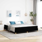 Cumpara ieftin Pat cu arcuri cu saltea Negru 180 x 200 cm tesatura