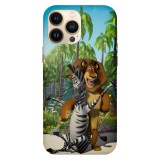 Husa compatibila cu Apple iPhone 15 Pro Max, Viceversa, model Marty and Alex Madagascar , Silicon, TPU, Transparent, Carcasa