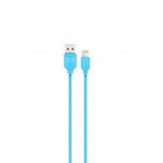 Cablu de date XO-NB36, Fast Charging, USB la Lightning 8-Pin, Apple iPhone 6/7/8, 2,1A, 1 m, Albastru, Blister