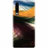 Husa silicon pentru Huawei P30, Colorful Peacock Feathers