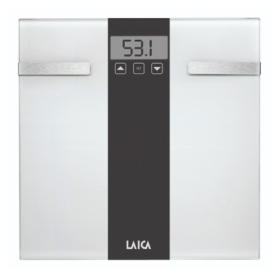 Cantar corporal Fat &amp;amp;amp; Body Water Monitor Laica, 180 kg, ecran LCD, 3 x AAA, Alb/Negru foto