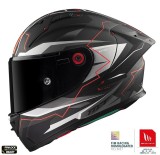 Casca integrala pentru scuter - motocicleta MT KRE+ Carbon Kraker C5 rosu mat &ndash; 100% carbon &ndash; FIM approved &ndash; lentila antiaburire Pinlock + viziera nea