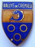 I.301 INSIGNA FEDERATIA FRANCEZA DE CICLISM RALLYE DE CREMIEU h37mm email