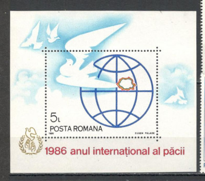 Romania.1986 Anul international al pacii-Bl. TR.487 foto
