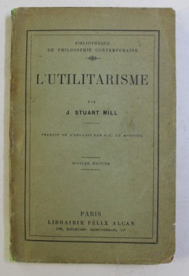 L &amp;#039;UTILITARISME par J. STUART MILL , 1925 foto