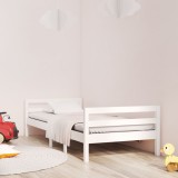 VidaXL Cadru de pat fără saltea, alb, 90x200 cm, lemn masiv pin