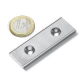 Magnet neodim bloc oala 60x20x4 mm, cu gaura ingropata, putere 29 kg