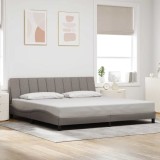 vidaXL Cadru de pat fără saltea, gri taupe, 200x200 cm, textil