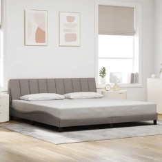 vidaXL Cadru de pat fără saltea, gri taupe, 200x200 cm, textil