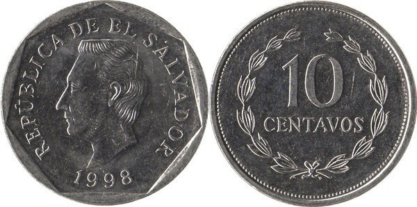 El Salvador 1998 - 10 centavos UNC