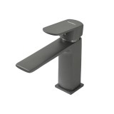 Robinet de Lavoar Leziter Sofia, Cupru, GunGrey, Apa Calda si Rece, Modern, Inaltime 16 cm