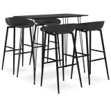 Cumpara ieftin Set mobilier de bar, 5 piese, negru