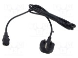 Cablu 3x1mm2 BS 1363 cu mufă IEC C13 mamă 3m negru 10A POS