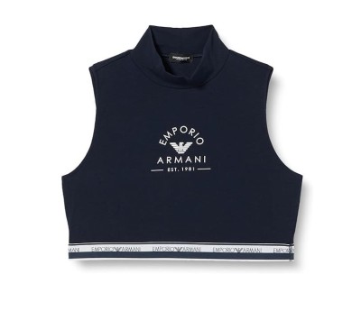 Maiou crop top pentru femei Emporio Armani Iconic Stretch Cotton, bleumarin, XL - OUTLET foto