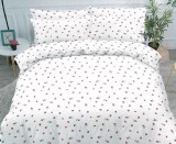 Cumpara ieftin Lenjerie de pat pentru o persoana cu husa elastic pat si 2 fete perna patrata, Pritam, bumbac mercerizat, multicolor