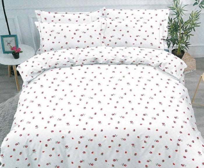 Lenjerie de pat pentru o persoana cu 2 huse de perna dreptunghiulara, Pritam, bumbac mercerizat, multicolor