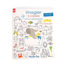 Carte de desen cu abtibilduri Engleza-Franceza Moulin Roty