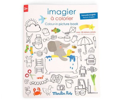 Carte de desen cu abtibilduri Engleza-Franceza Moulin Roty foto