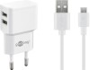 Incarcator de retea dual 2x USB cu cablu micro USB 2.4A alb Goobay
