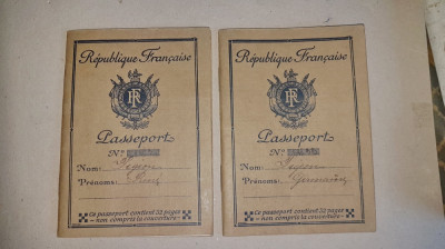 C863-I-Set 2 Pasapoarte vechi Franta 1931. Marimi: 15/11 cm, 15 pagini. foto