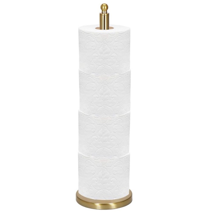 Suport hartie igienica tip tija, 52cm, auriu lucios