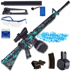 PUȘCĂ CU BILUȚE DE GEL MARI MITRALIERĂ PISTOL AUTOMAT JUCĂRIE BATERIE USB