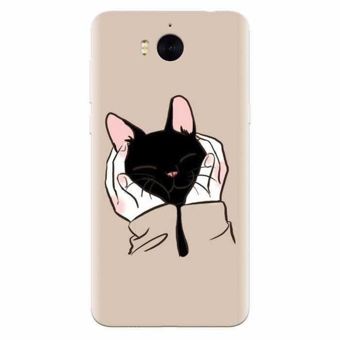 Husa silicon pentru Huawei Y5 2017, Th Black Cat In Hands