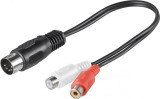 Adaptor DIN 5 pini la 2 x RCA T-M 0.2m, Goobay G50002