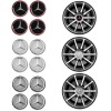 Set 4 Capace Jante Mercedes-Benz AMG, 75mm, ABS, Gri/Rosu, Accesorii Auto Roti