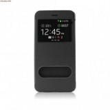 Husa Flip D-View Window Neagra pentru iPhone 6 Plus (5.5 inch) - Protectie Premium