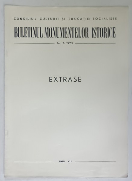 BULETINUL MONUMENTELOR ISTORICE , NR. 1 : ICOANE DE LA MIJLOCUL SECOLULUI AL XVII - LEA DIN BISERICA STELEA - TARGOVISTE de AL. EFREMOV , 1973, DEDI