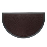 Covoras, semicerc, model in relief, pentru usa intrare, maro cu negru, 75x45 cm