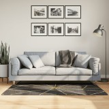 Gossi covor lavabil, negru si auriu, 80x150 cm
