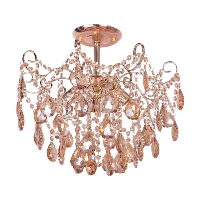 Candelabru Cristal Fiamma, 4x E27, Diametru 50cm, Auriu ModernLight Concept