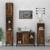 VidaXL Set mobilier de baie, 3 piese, stejar fumuriu, lemn prelucrat 3185626