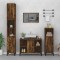 vidaXL Set mobilier de baie, 3 piese, stejar fumuriu, lemn prelucrat 3185626