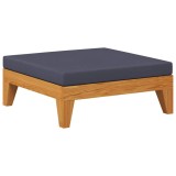 VidaXL Taburet modular, cu pernă gri &icirc;nchis, lemn masiv de acacia