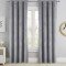 Set draperii din catifea cu inele negre, Madison, 200x230 cm, densitate 700 g/ml, Coin gray, 2 buc