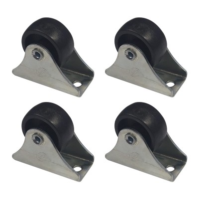 Set 4 Roti pentru patut, negru, roata 28 x 13 mm, suport 42 x 20 mm foto