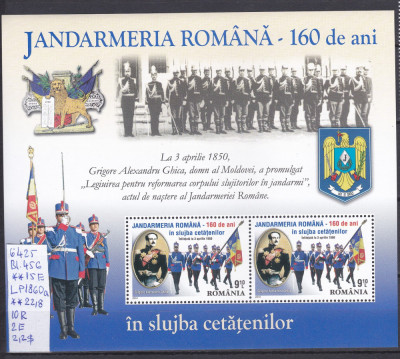 2010 Jandarmeria Romana Bl. 465 LP 1860a MNH foto