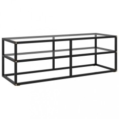 vidaXL Comodă TV, cu sticlă securizată, negru, 120 x 40 x 40 cm 322859