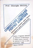COMENTARII LITERARE PENTRU ADMITERE: DEMONSTRAREA INCADRARII OPEREI LITERARE IN GENUL SI SPECIA CORESPUNZAT-335703