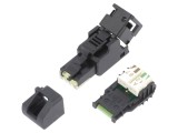 Conector RJ45 TELEG&Auml;RTNER Cat 6a Neecranat, Drept, Montare IDC, Aurit, 5.5-8.5mm