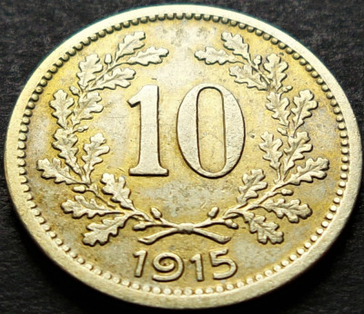 Moneda istorica 10 HELLER - AUSTRIA / AUSTRO-UNGARIA, anul 1915 *cod 1924 B foto